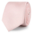 Pink Basket Weave Checkered Skinny Ties