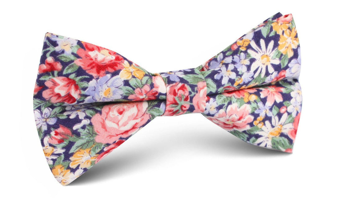 Pink Chrysanthemum Floral Bow Tie