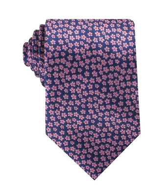 Pink Plum Blossom Floral Necktie