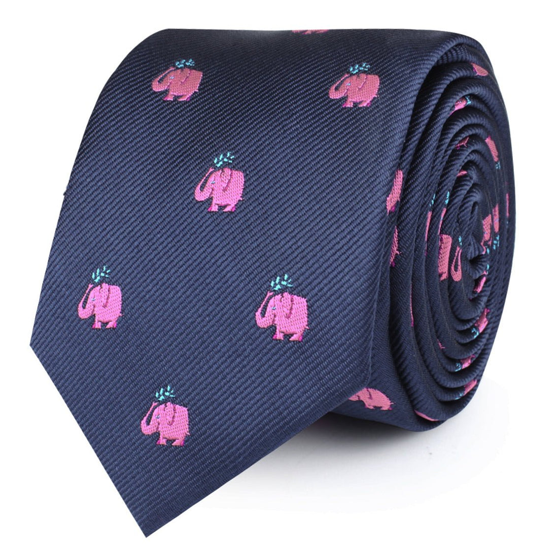 Pink Water Elephant Skinny Ties