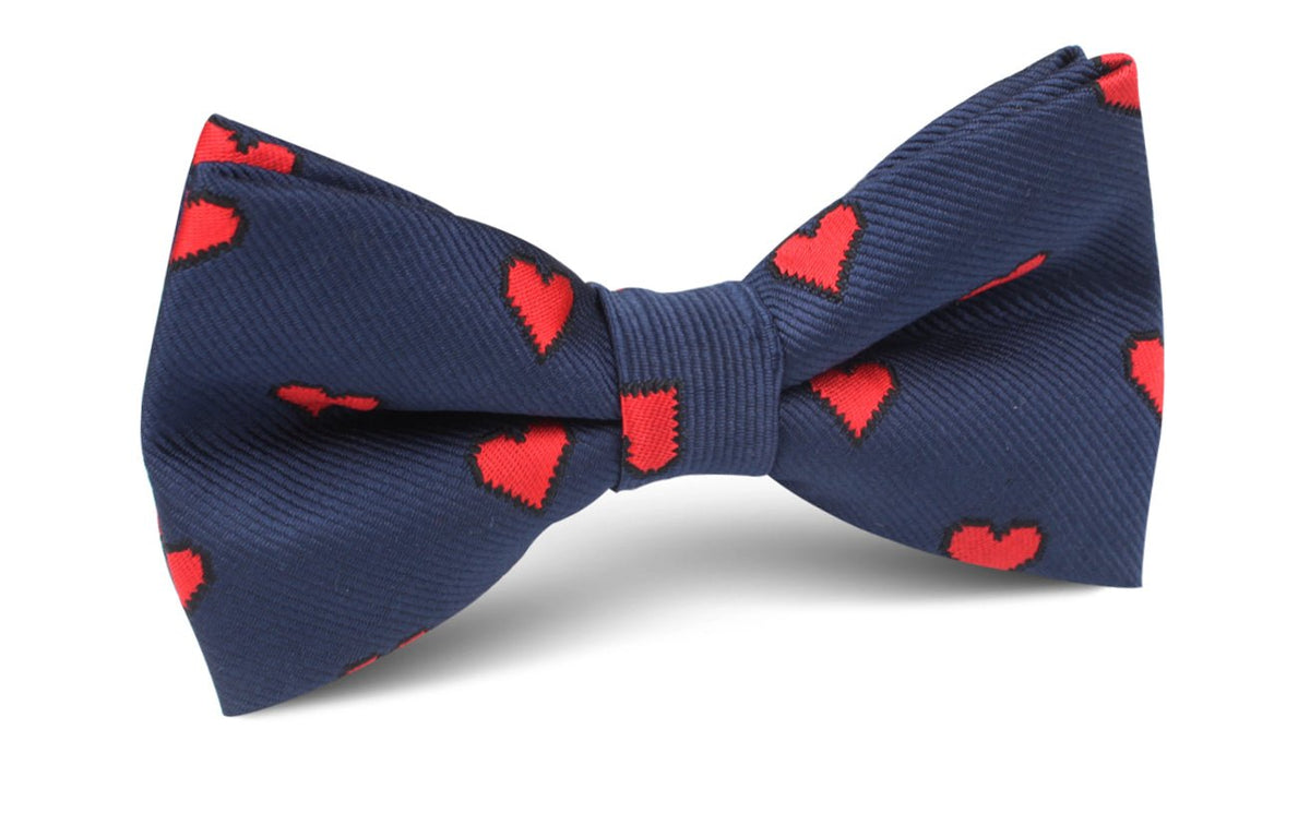 Pixel Love Heart Bow Tie