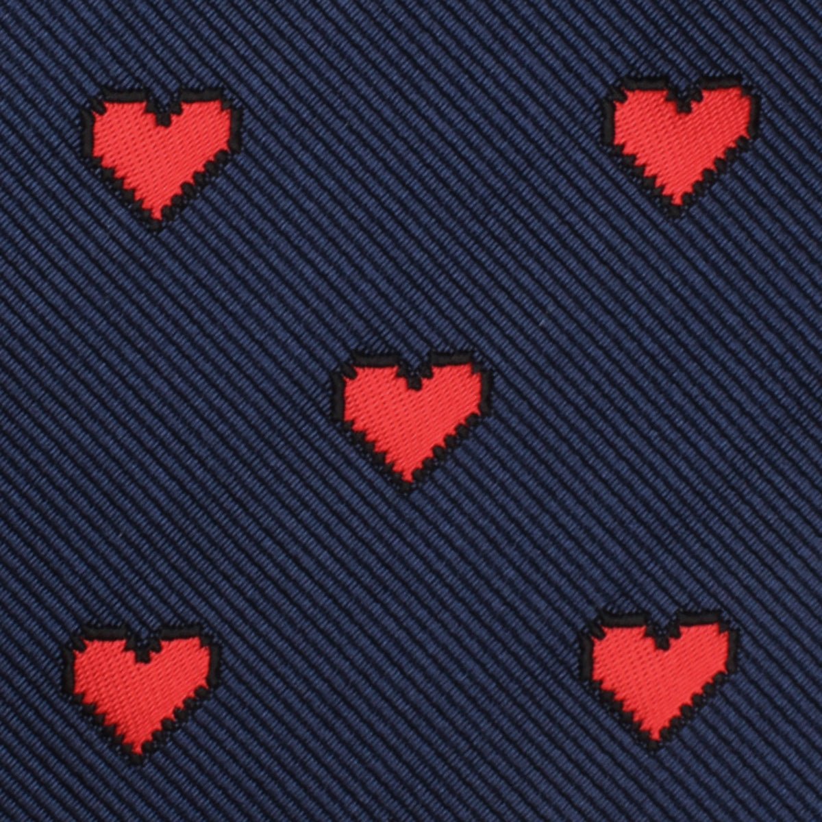 Pixel Love Heart Skinny Tie Fabric