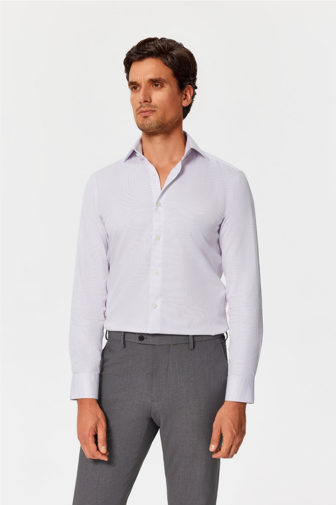 Poloni Purple Twill Non-Iron Shirt