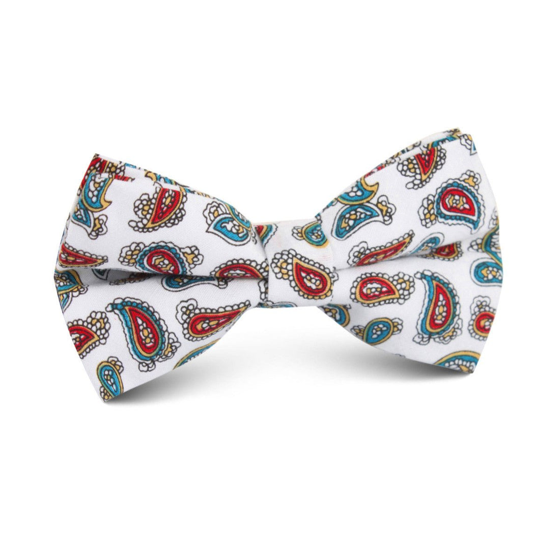 Ponte Vecchio White Paisley Kids Bow Tie