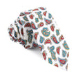 Ponte Vecchio White Paisley Skinny Tie