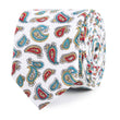 Ponte Vecchio White Paisley Slim Tie