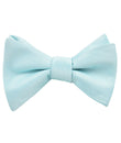 Powder Blue Satin Self Tied Bow Tie