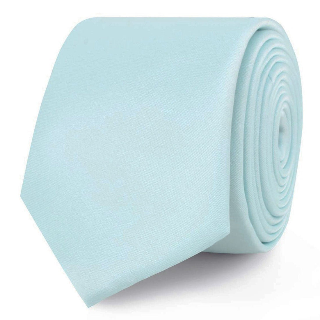 Powder Blue Satin Skinny Ties