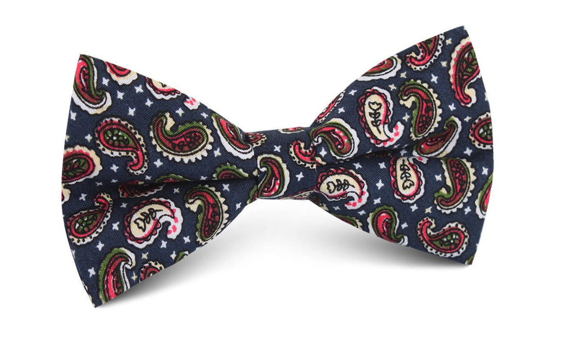 Prague Paisley Blue Floral Bow Tie