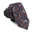 Prague Paisley Blue Floral Skinny Tie