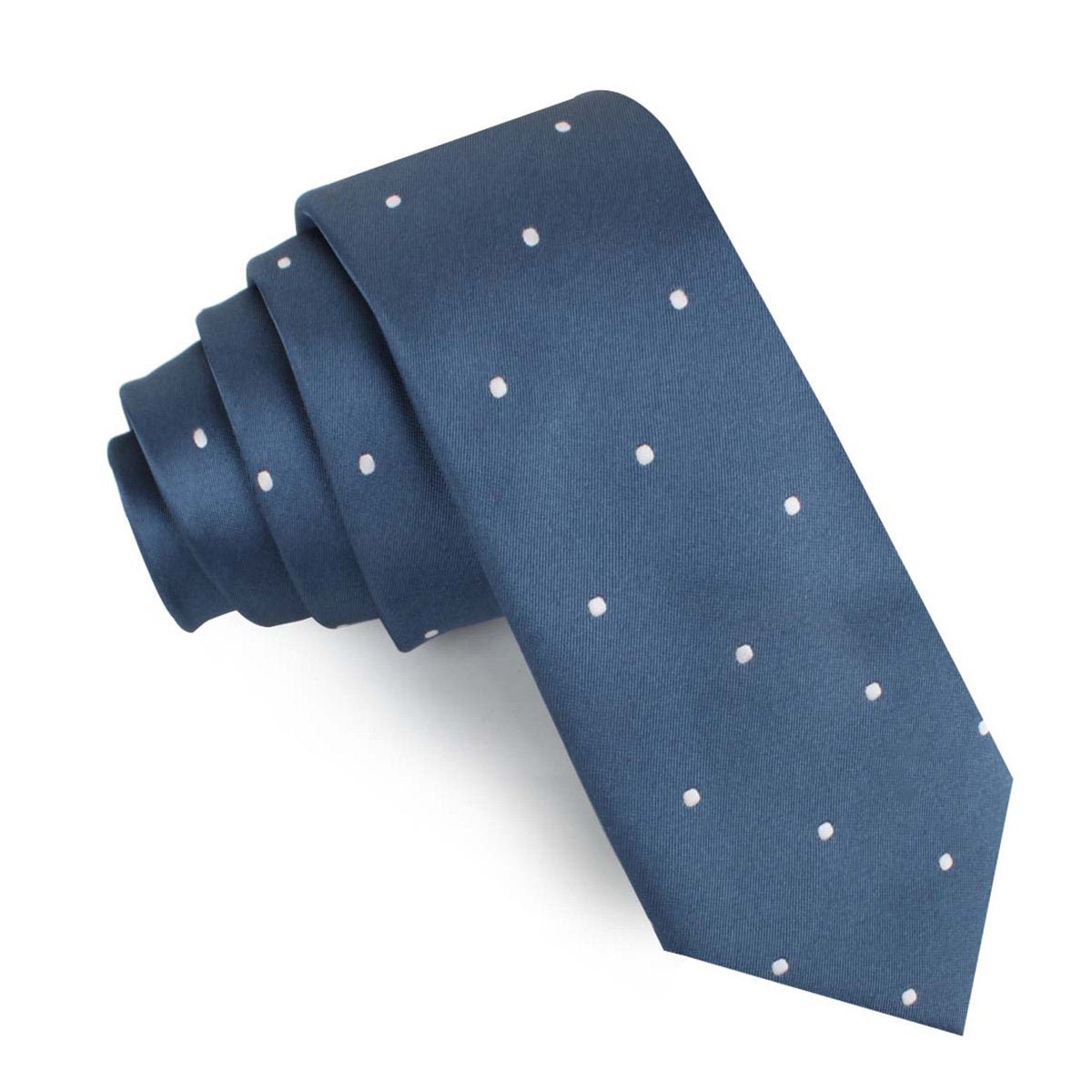 Prussian Polka Dots Skinny Tie