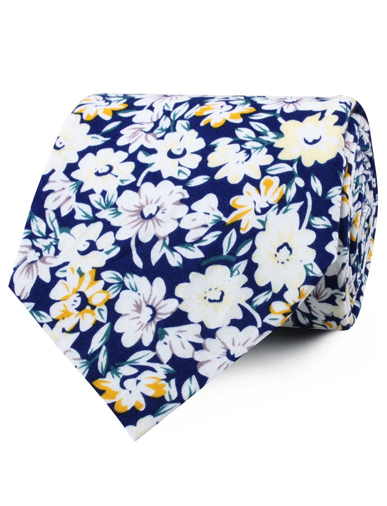 Puerto Rico White Flower Neckties