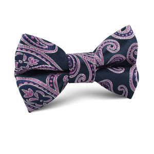 Qajar Dynasty Purple Paisley Kids Bow Tie