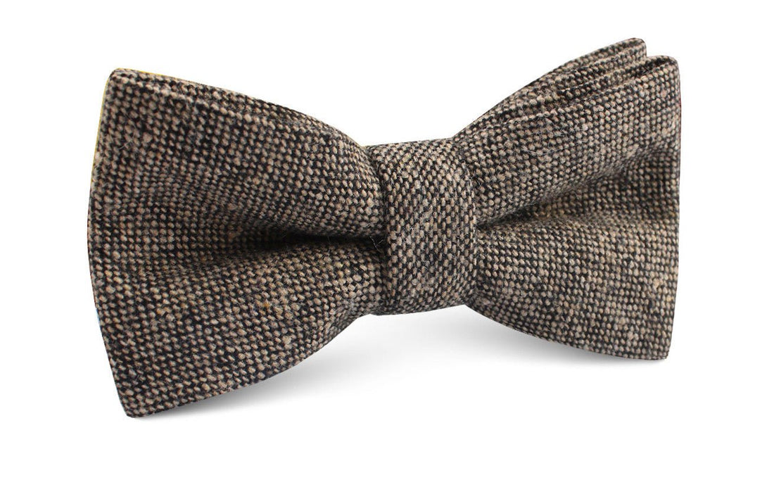 Raw Cocoa Sharkskin Bow Tie