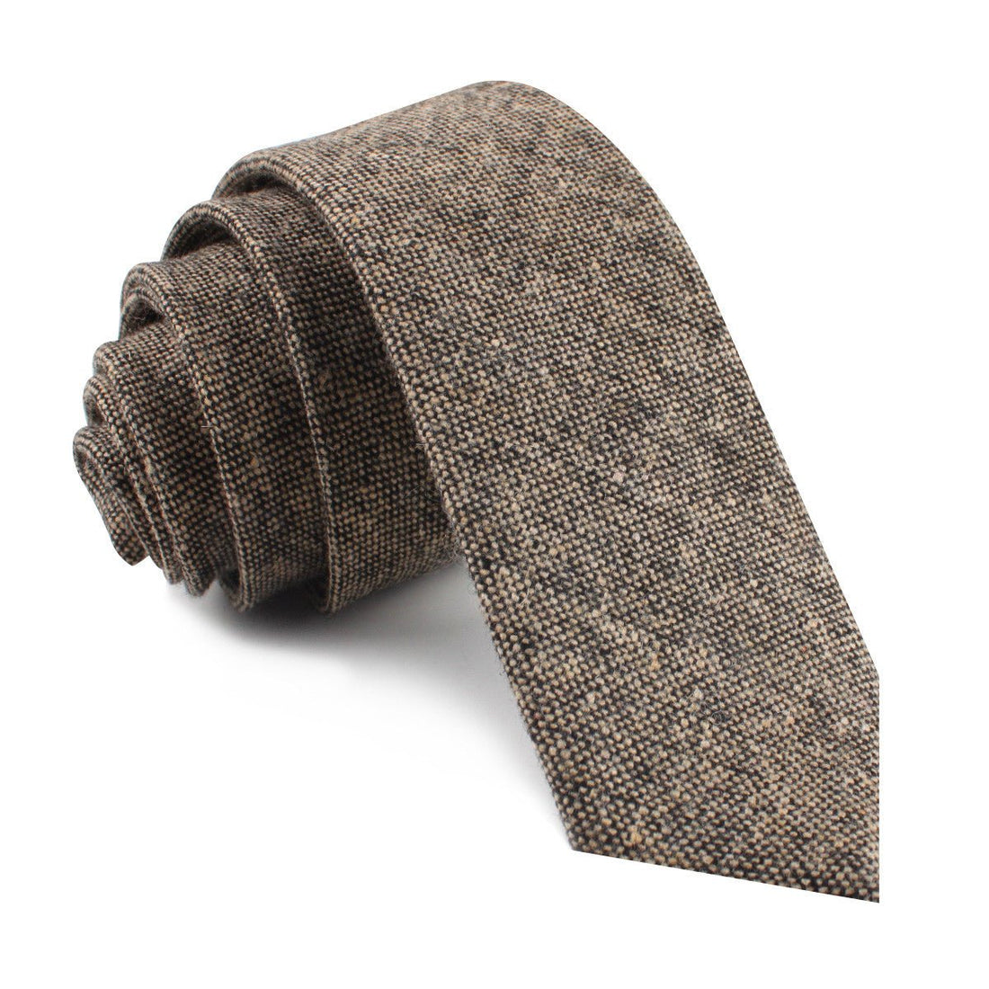 Raw Cocoa Sharkskin Skinny Tie