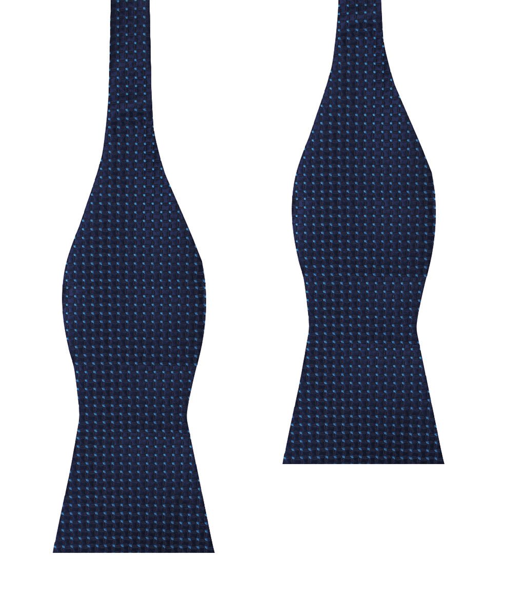 Kroc Blue Pin Dot Self Bow Tie