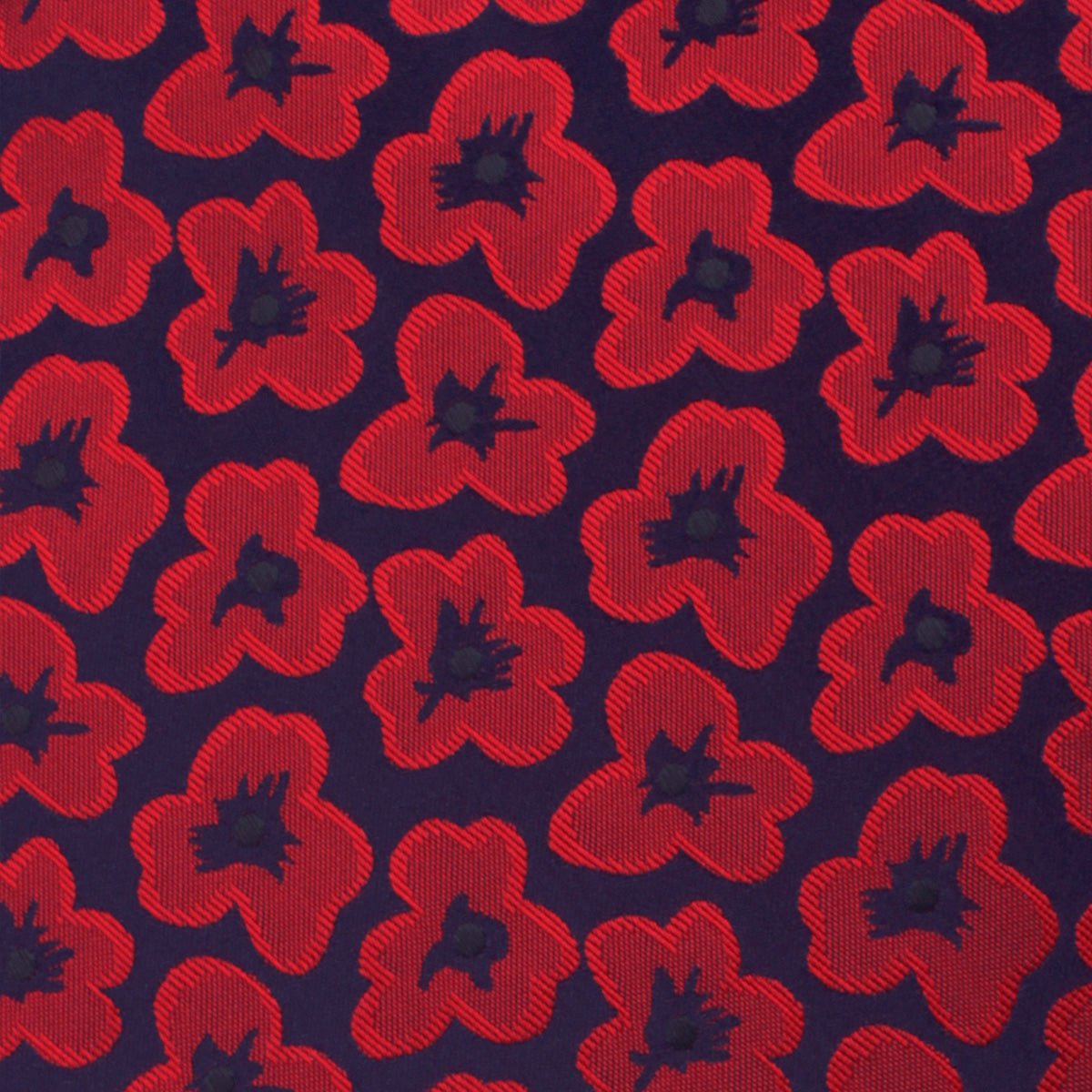 Red Poppy Floral Kids Bow Tie Fabric