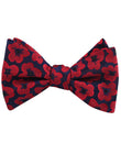 Red Poppy Floral Self Tied Bow Tie