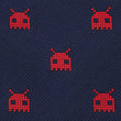 Red Pixel Monster Bow Tie Fabric