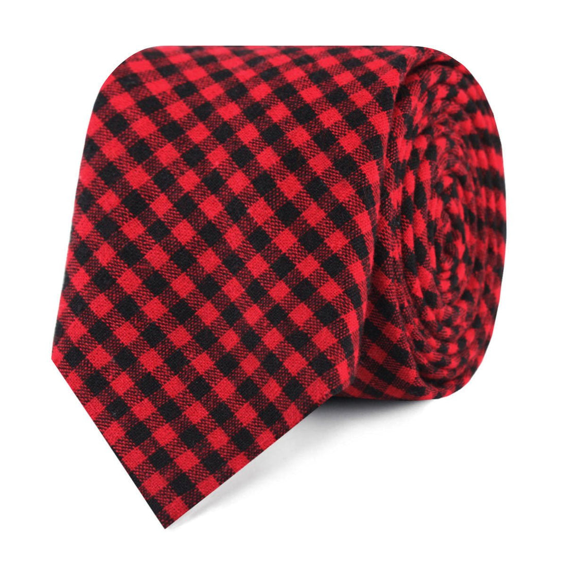 Red Belfast Gingham Slim Tie