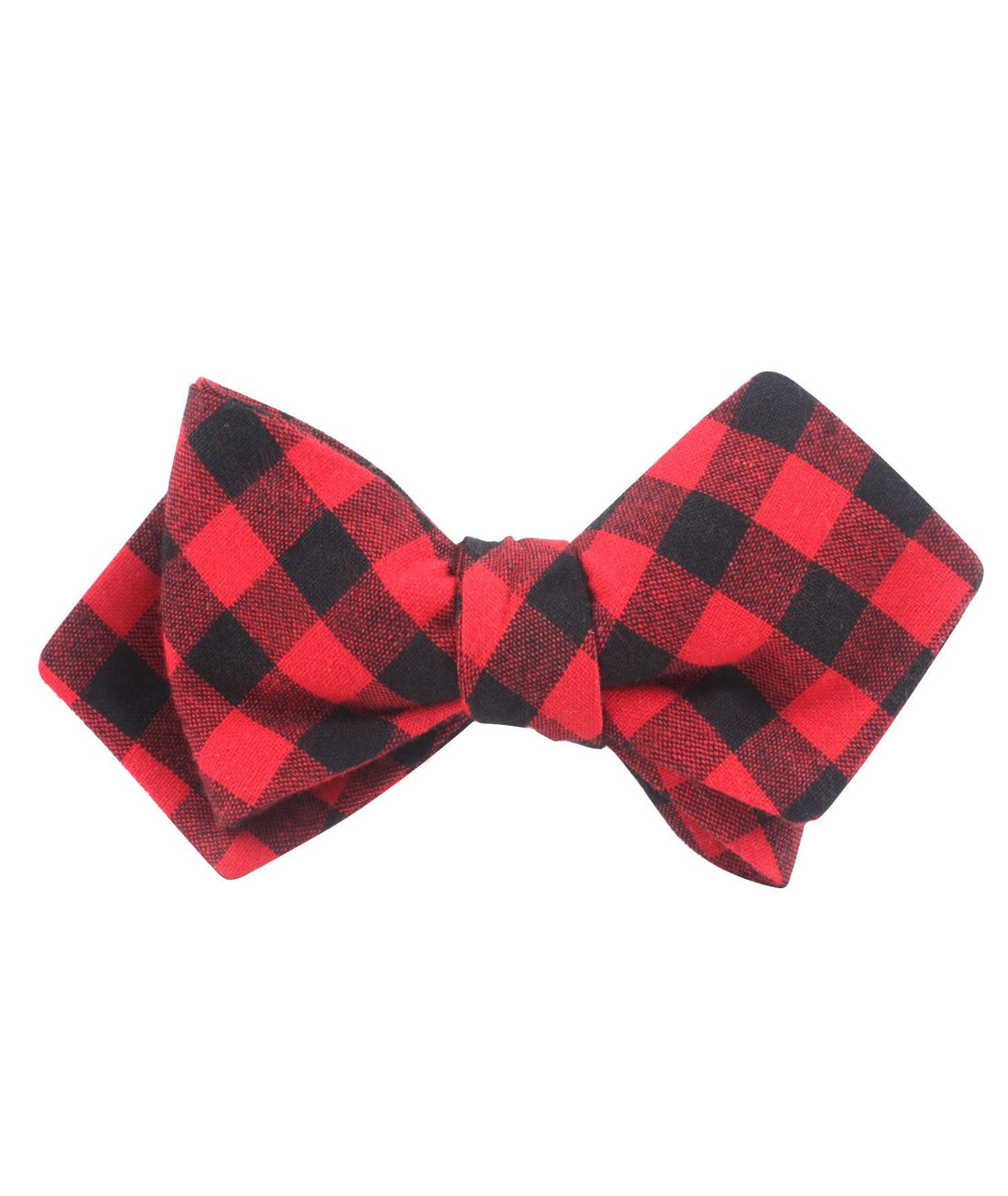 Red & Black Gingham Diamond Self Bowtie