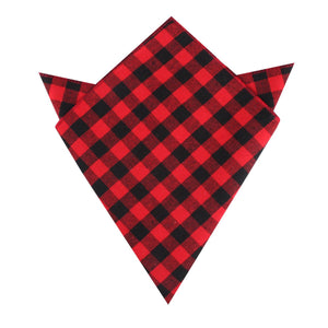 Red & Black Gingham Pocket Square