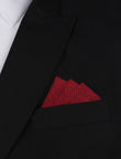 Red & Black Houndstooth Cotton Oxygen Three Point Pocket Square Fold