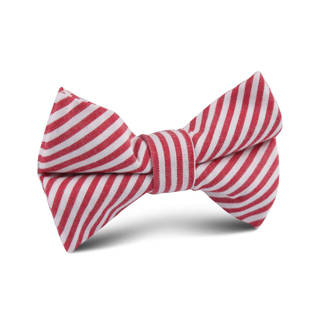 Red Chalk Stripes Cotton Kids Bow Tie