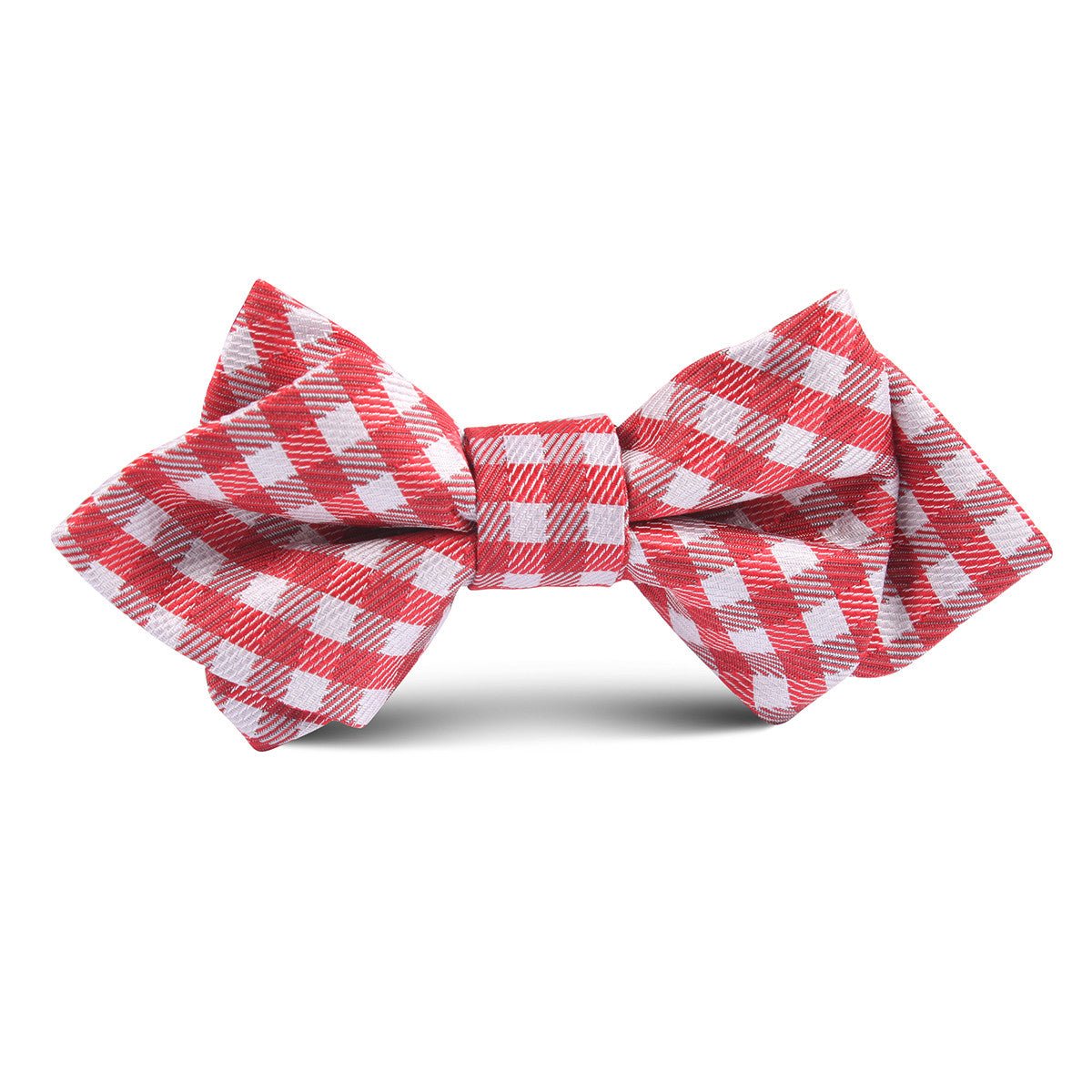 Red Gingham Kids Diamond Bow Tie