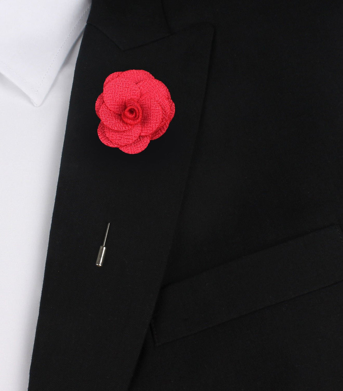 Diablo Red Lapel Flower Suit Jacket Boutonniere