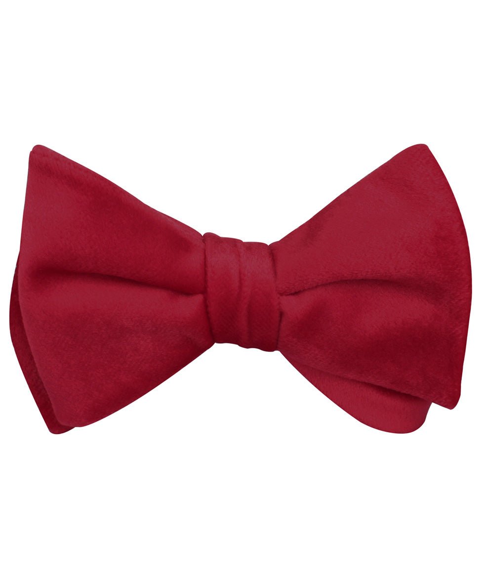 Red Velvet Self Tied Bow Tie