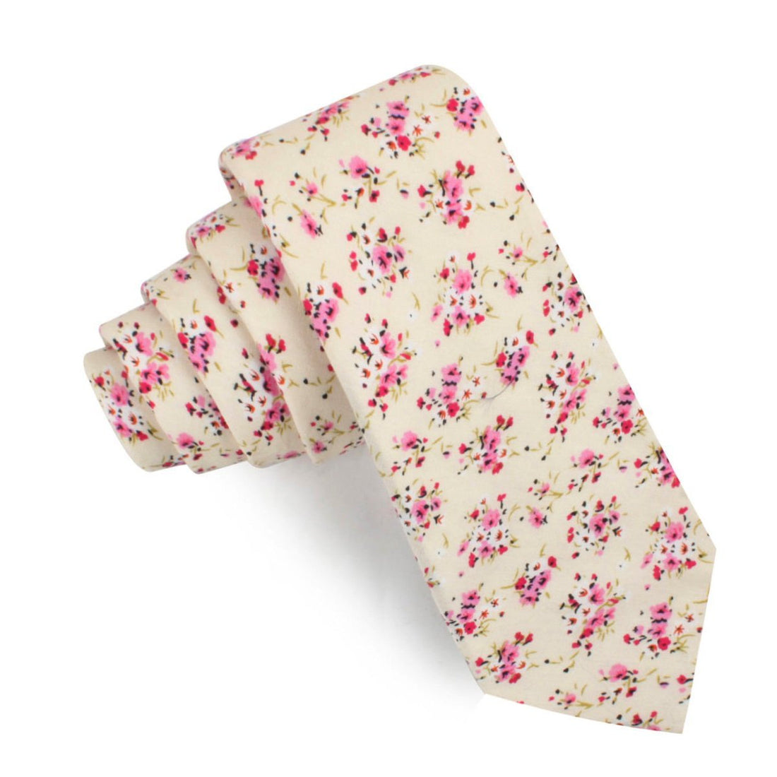 Río Pink Rose Floral Skinny Tie