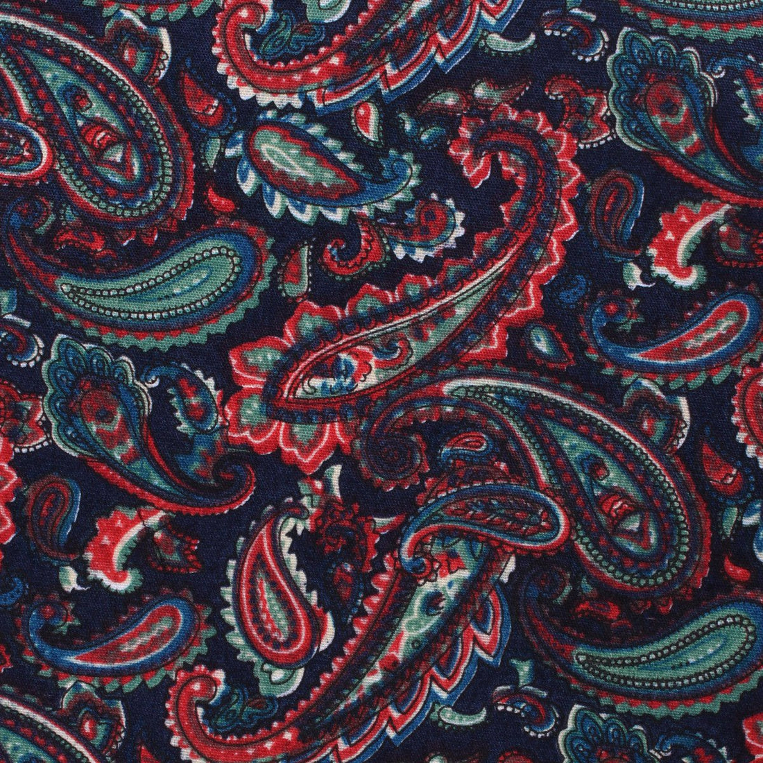 Rocambolesco Green Paisley Fabric Pocket Square