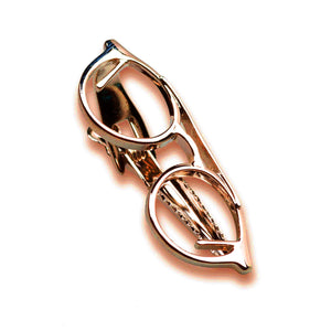 Rose Gold Glasses Tie Bar