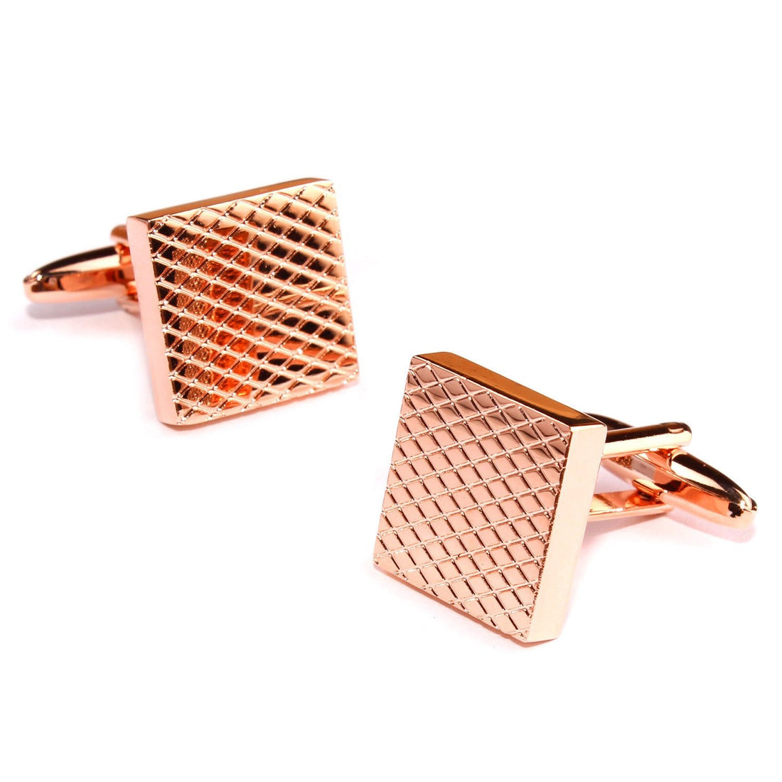 Rose Gold Grid Square Cufflinks