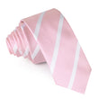 Rose Pink Striped Skinny Tie