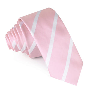 Rose Pink Striped Skinny Tie