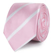 Rose Pink Striped Skinny Ties