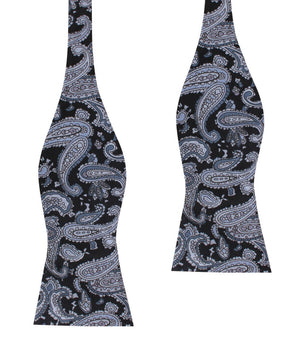 Ross Archipelago Black Paisley Self Bow Tie