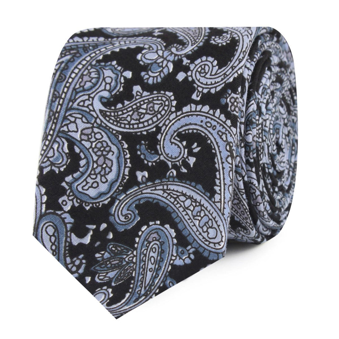 Ross Archipelago Black Paisley Slim Tie