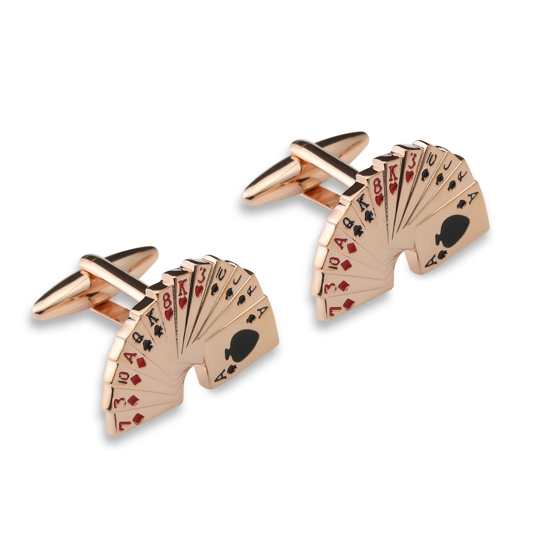 Royal Flush Rose Gold Cufflink