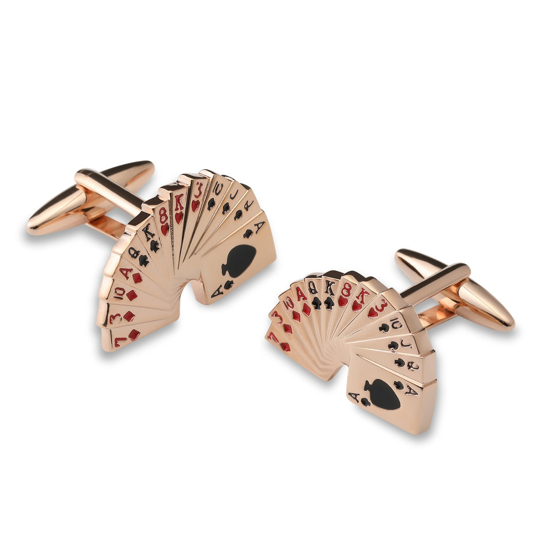 Royal Flush Rose Gold Cufflinks