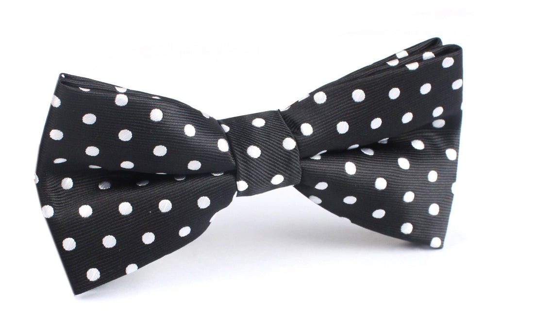 Royal Black Polka Dots Bow Tie