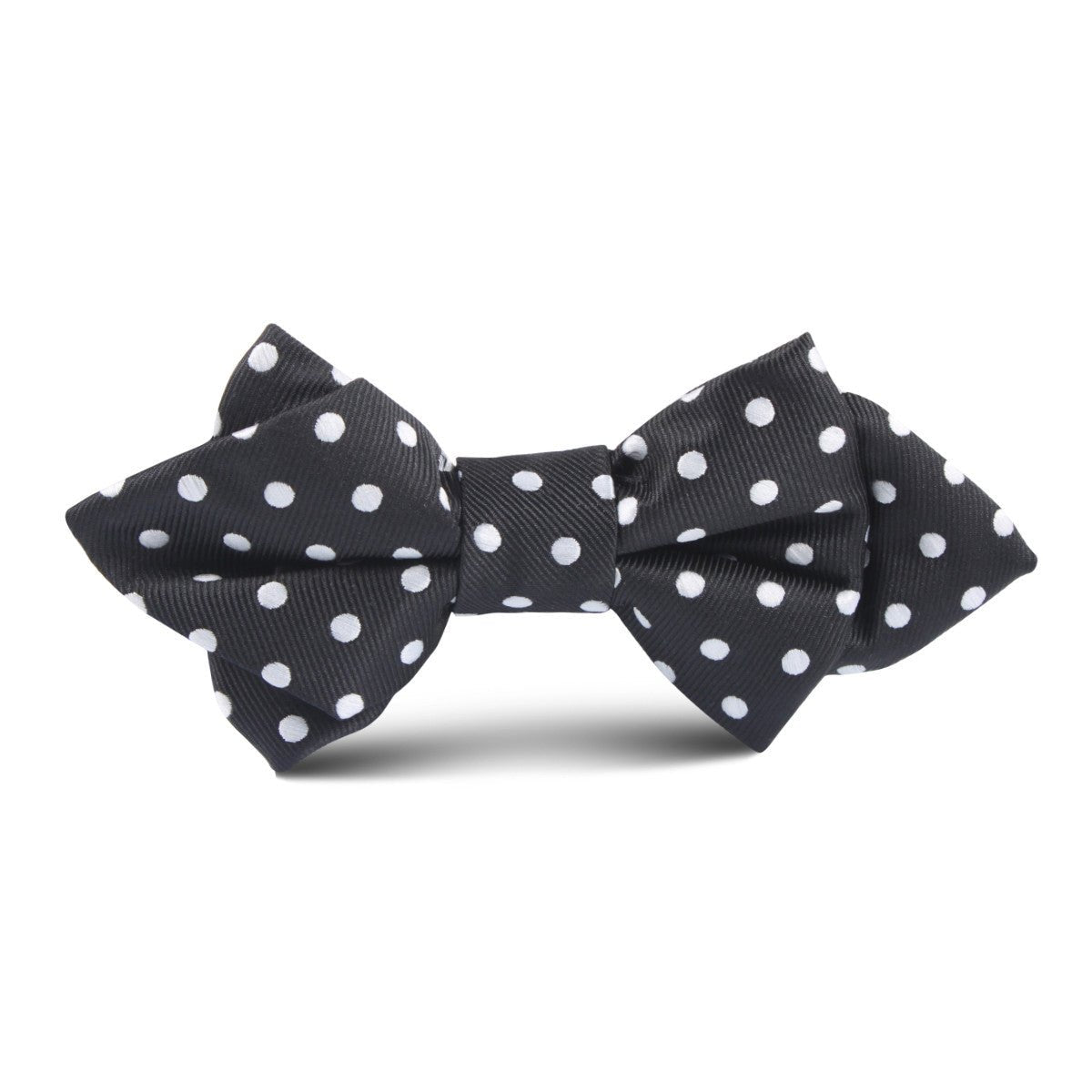 Royal Black Polkadot Kids Diamond Bow Tie