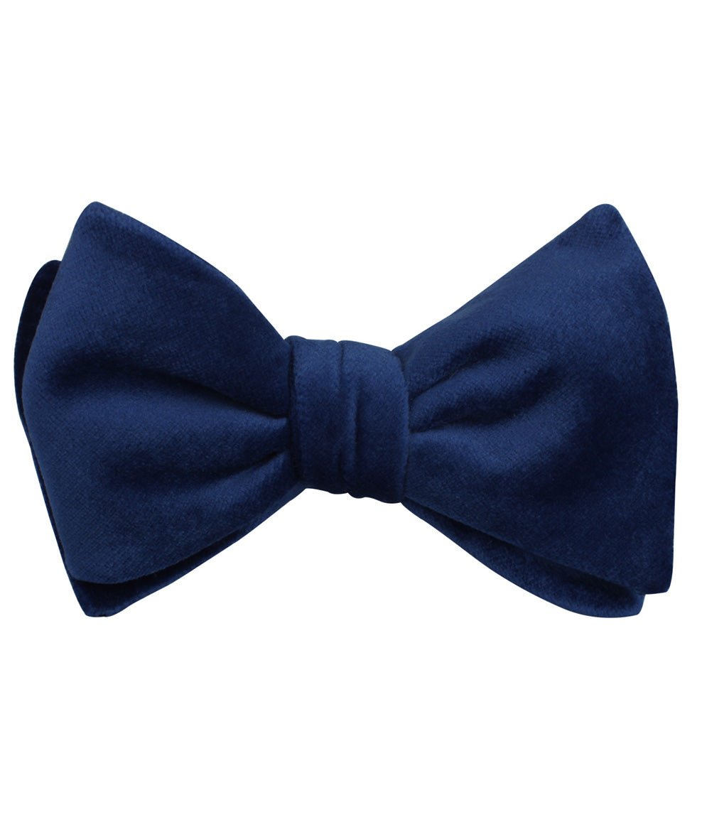 Royal Blue Velvet Self Tied Bow Tie