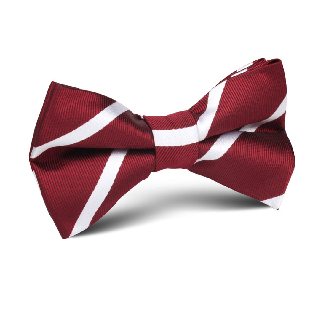 Royal Burgundy Striped Kids Bow Tie