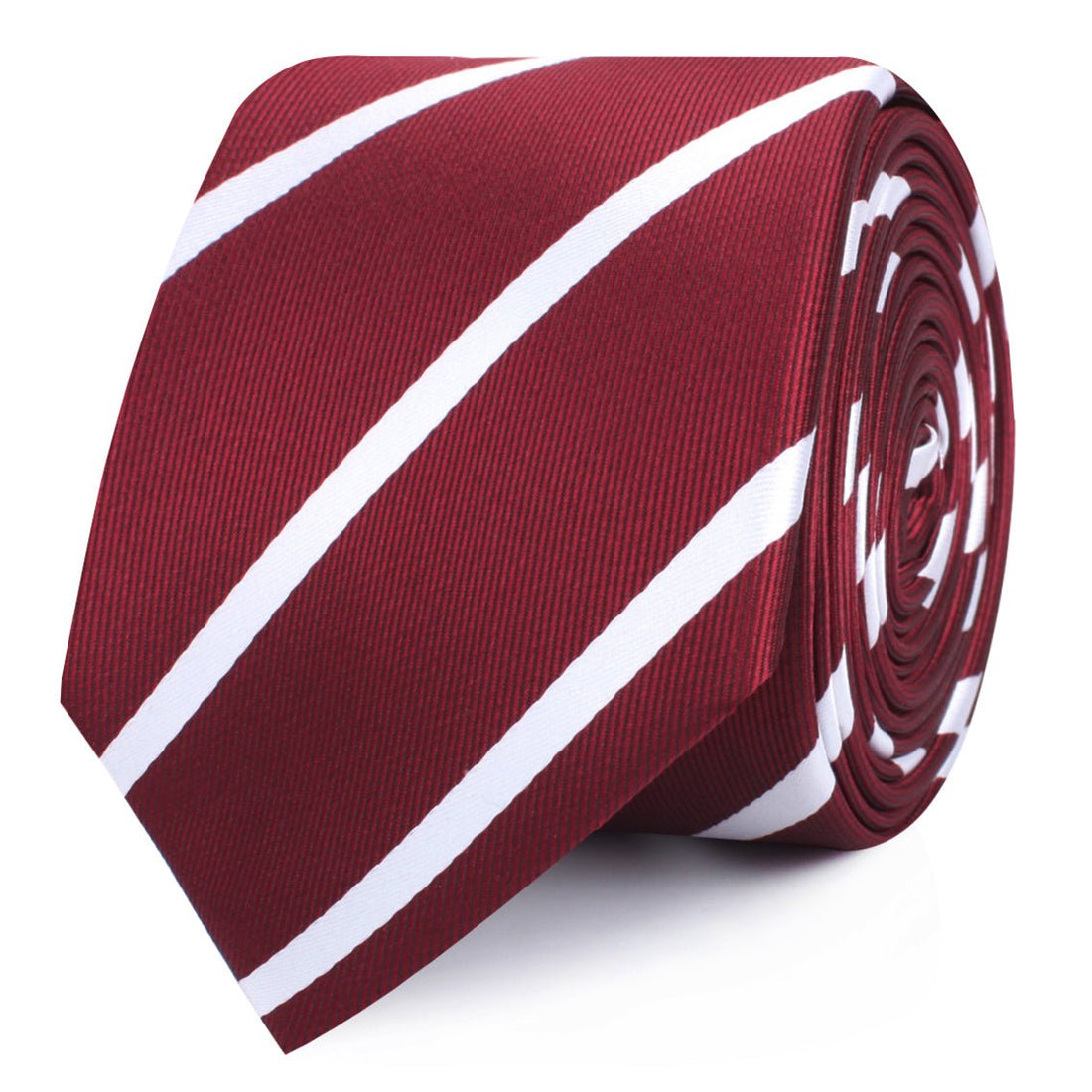 Royal Burgundy Striped Skinny Ties