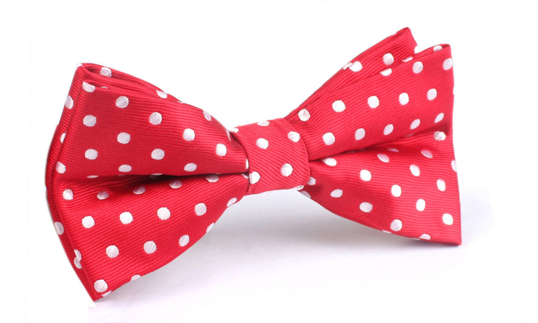 Royal Red Polka Dots Bow Tie