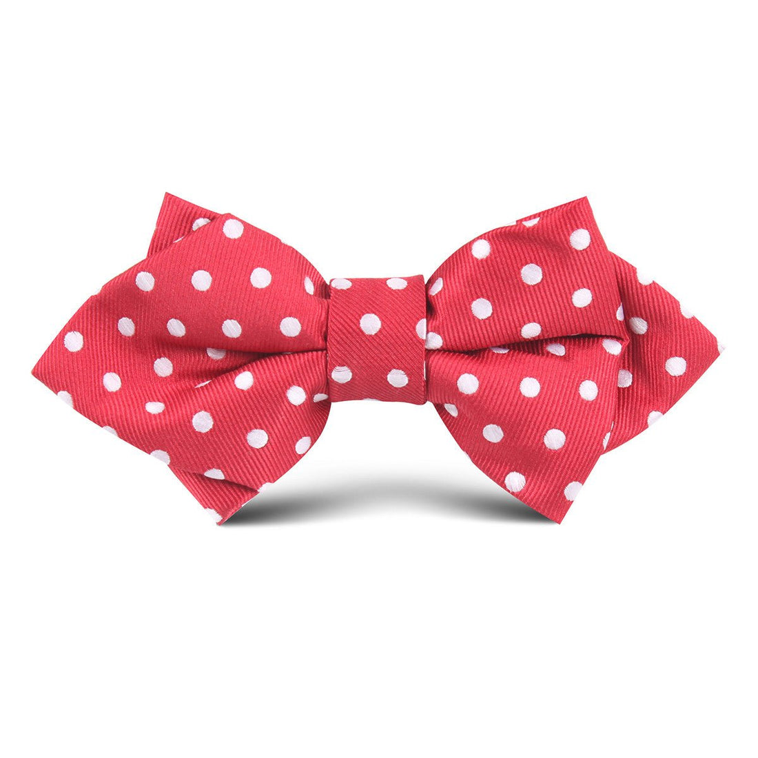 Royal Red Polkadot Kids Diamond Bow Tie