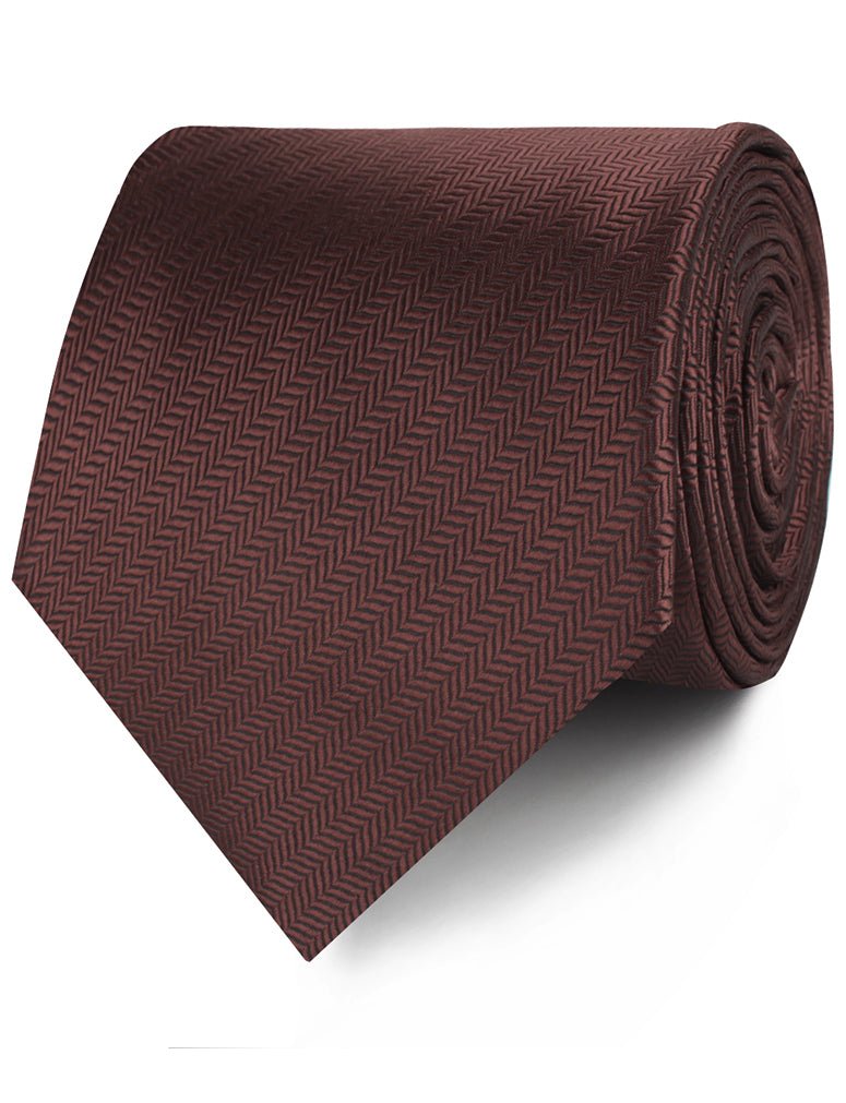 Russet Brown Herringbone Neckties